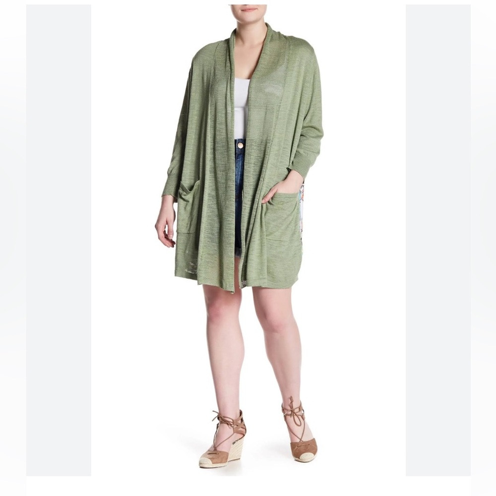 Melissa‎ McCarthy Seven7 Women's Floral Open Front Lightweight Cardigan- Size 1X
